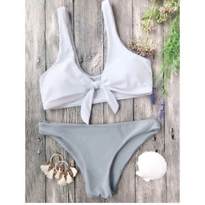 ZAFUL Padded Knotted Bralette Bikini Set
